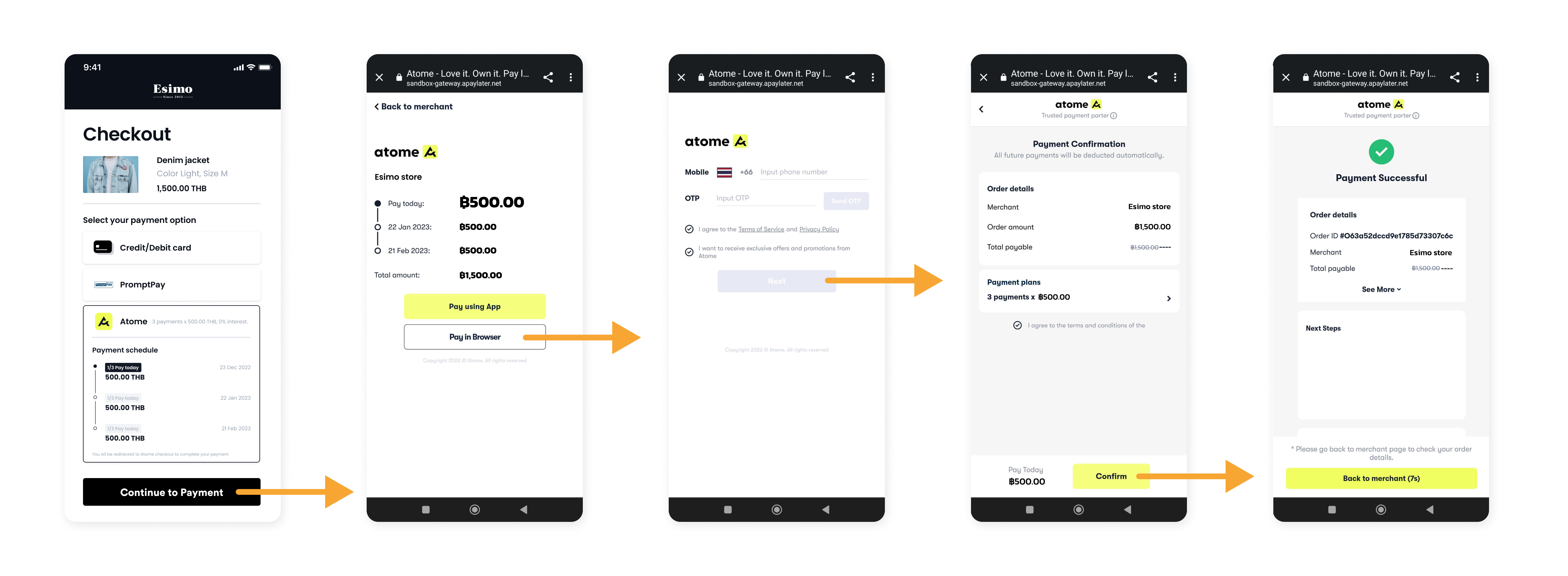 ขั้นตอนบนเบราว์เซอร์มือถือ